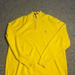 Nautica Men's Bright Yellow Zip-Up Sweater